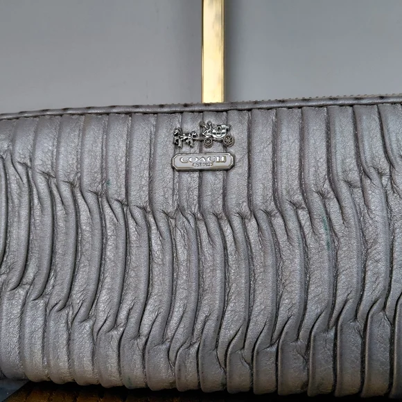 Coach Metallic Gray Women's Wallet - Picture 2 of 11
